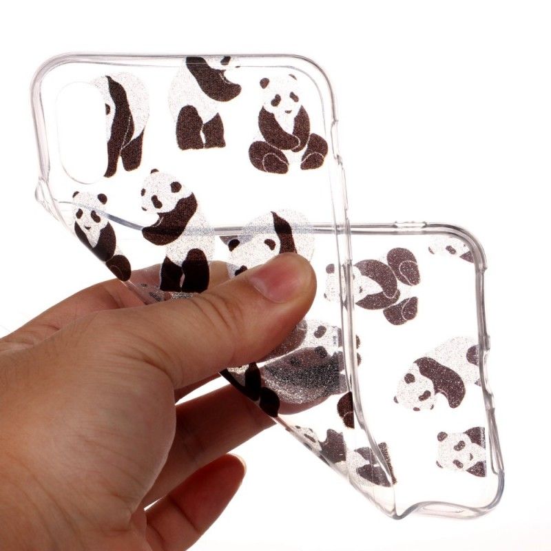 Hoesje iPhone XS Transparante Glitterpanda'S