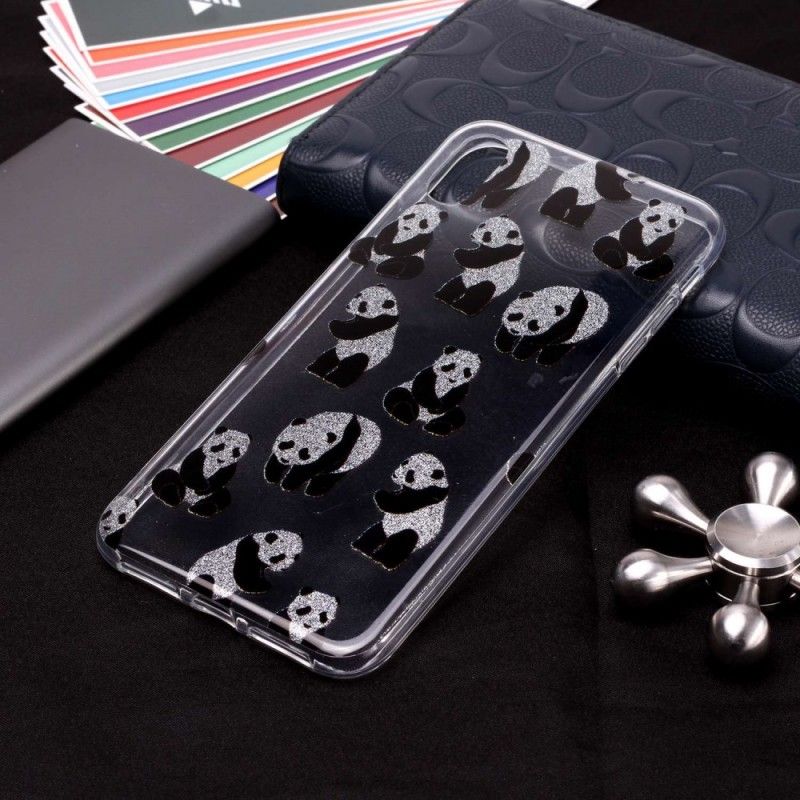 Hoesje iPhone XS Transparante Glitterpanda'S