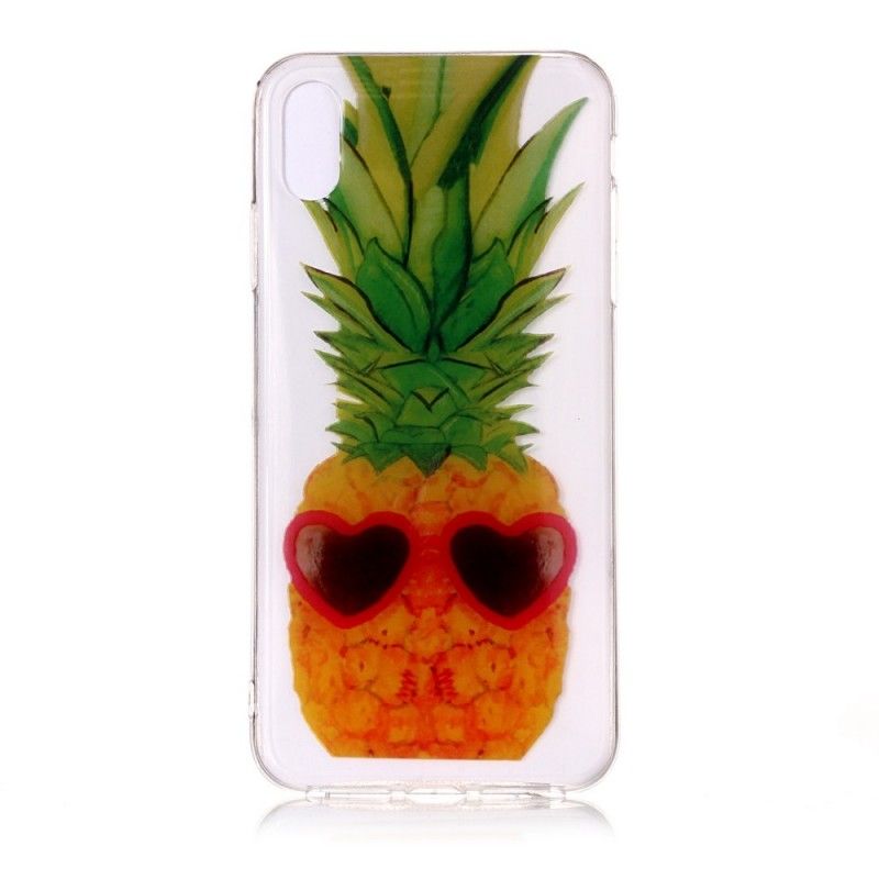 Hoesje iPhone XS Transparante Incognito Ananas