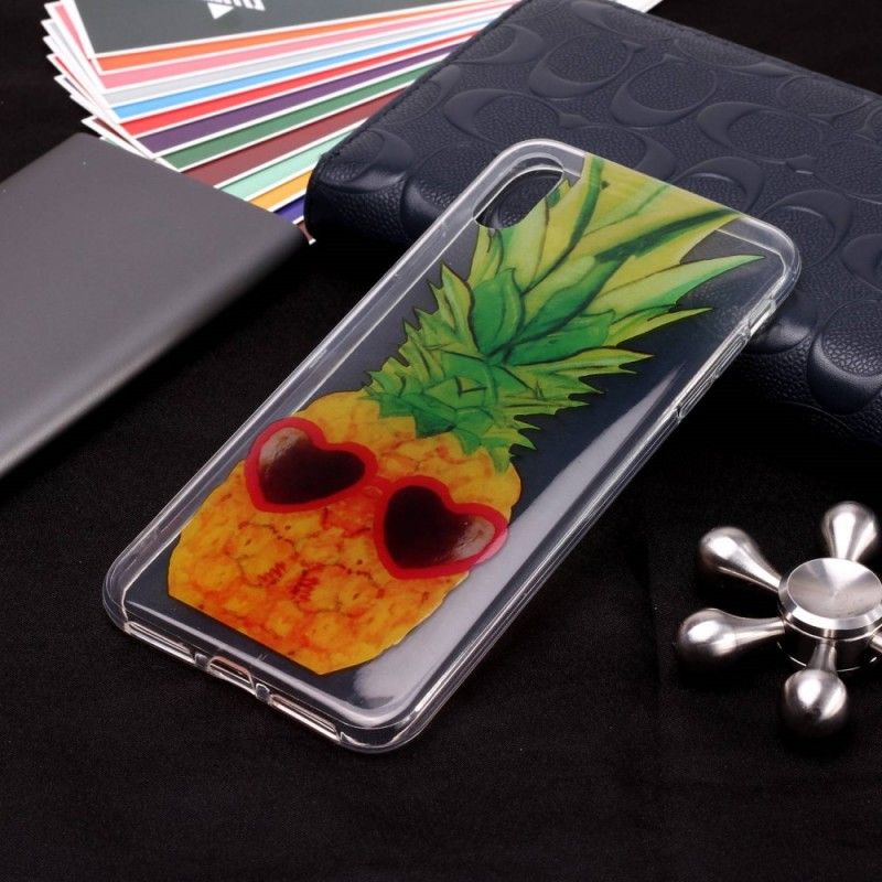 Hoesje iPhone XS Transparante Incognito Ananas