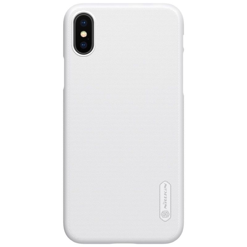 Hoesje voor iPhone XS Rood Zwart Stijve Frosted Nillkin