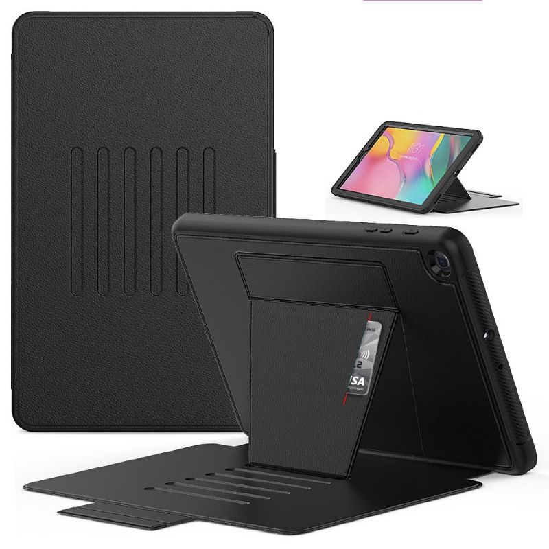 Case Samsung Galaxy Tab A 10.1 (2019) Rood Zwart Telefoonhoesje Magnetische Steun Met Meerdere Hoeken