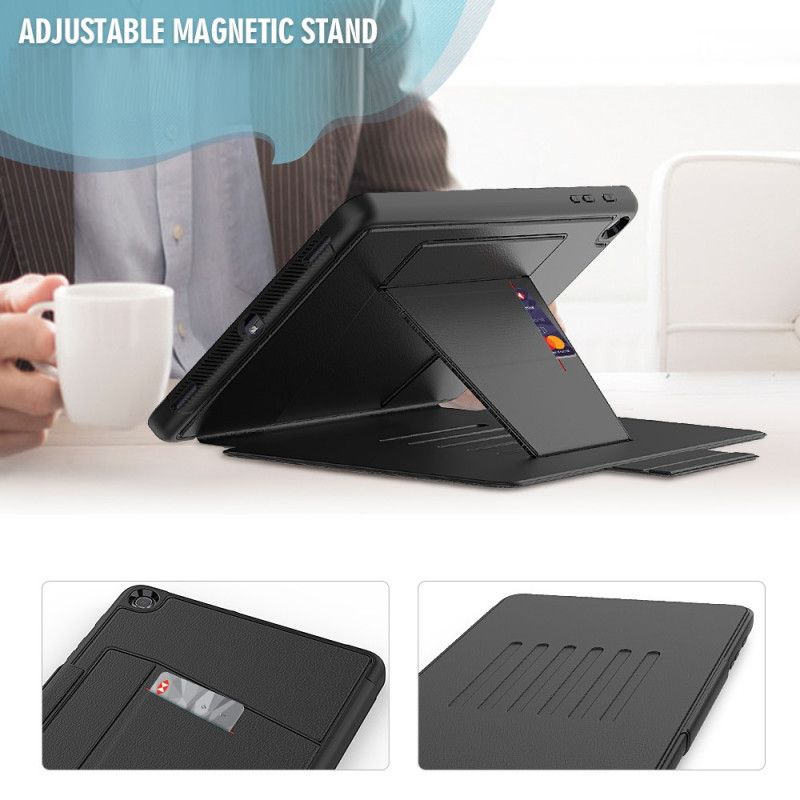 Case Samsung Galaxy Tab A 10.1 (2019) Rood Zwart Telefoonhoesje Magnetische Steun Met Meerdere Hoeken