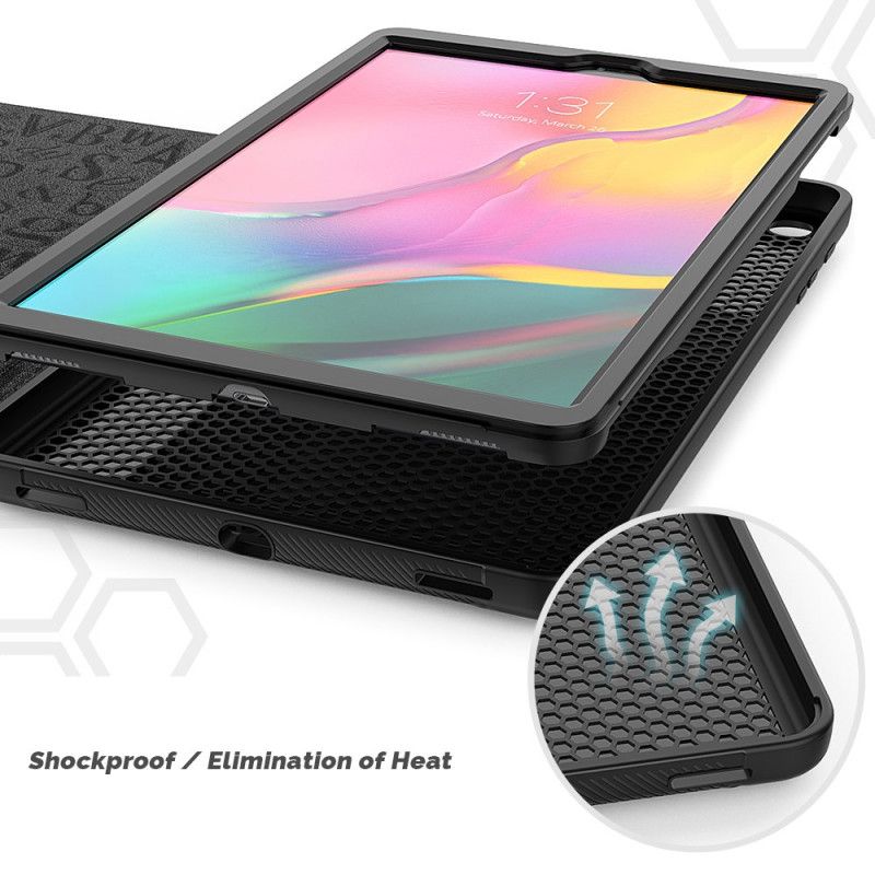 Case Samsung Galaxy Tab A 10.1 (2019) Rood Zwart Telefoonhoesje Magnetische Steun Met Meerdere Hoeken