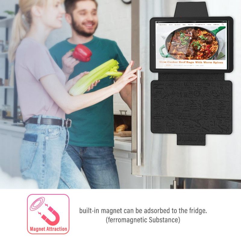 Case Samsung Galaxy Tab A 10.1 (2019) Rood Zwart Telefoonhoesje Magnetische Steun Met Meerdere Hoeken