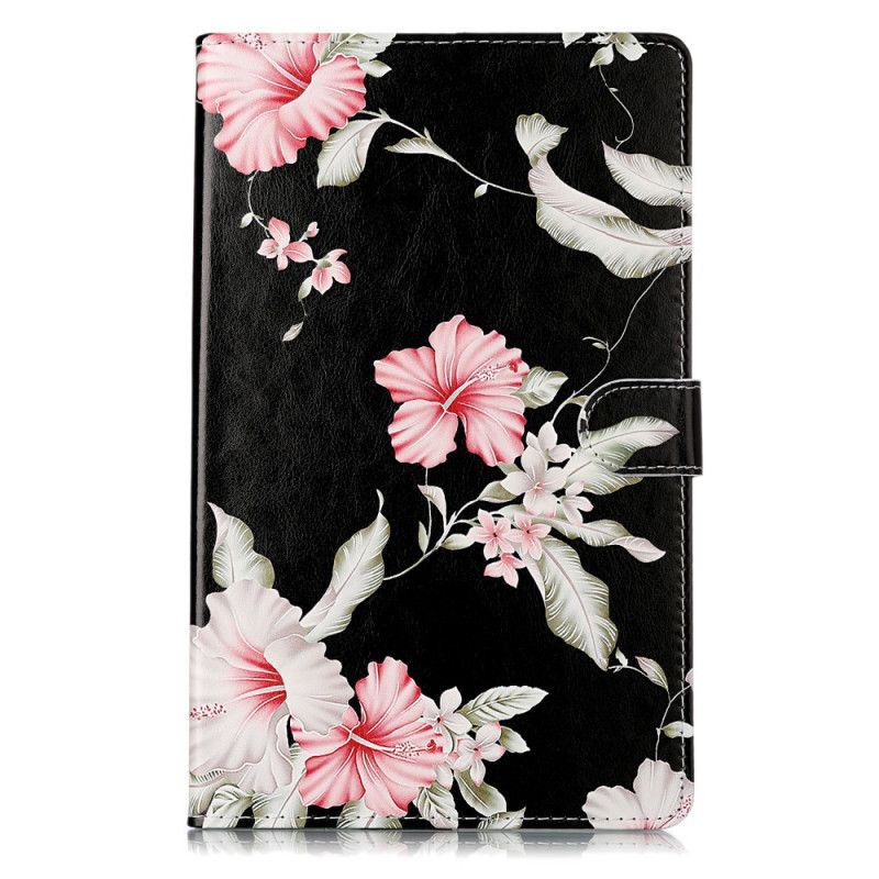 Flip Case Leren Samsung Galaxy Tab A 10.1 (2019) Roze Bloemen