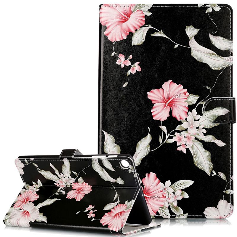 Flip Case Leren Samsung Galaxy Tab A 10.1 (2019) Roze Bloemen