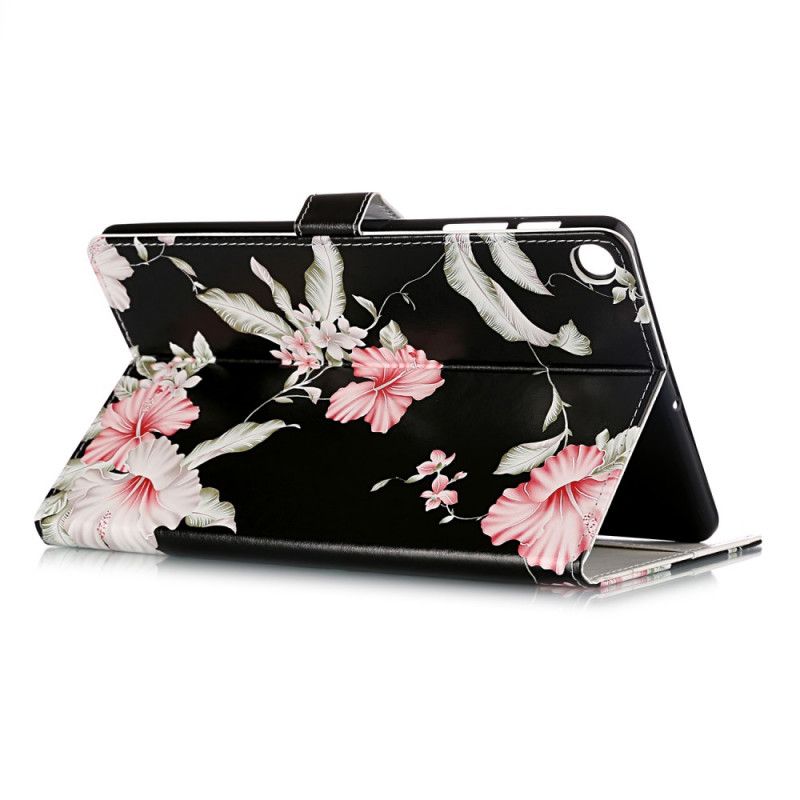 Flip Case Leren Samsung Galaxy Tab A 10.1 (2019) Roze Bloemen