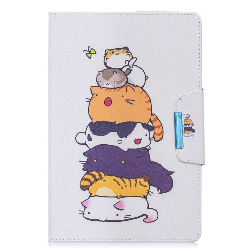 Flip Case Leren Samsung Galaxy Tab A 10.1 (2019) Stapel Katten