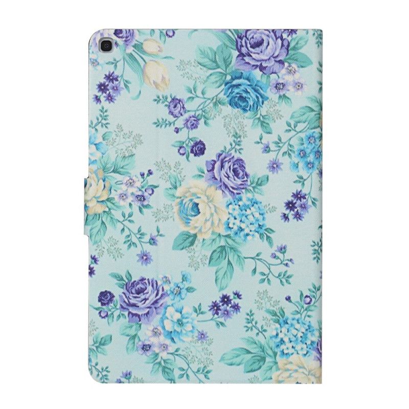 Leren Hoesje Samsung Galaxy Tab A 10.1 (2019) Geel Grijs Bloemen Bloemen Bloemen