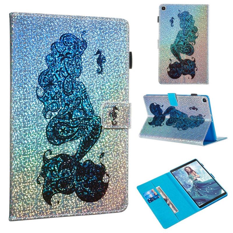 Leren Hoesje Samsung Galaxy Tab A 10.1 (2019) Zeemeermin Glitter