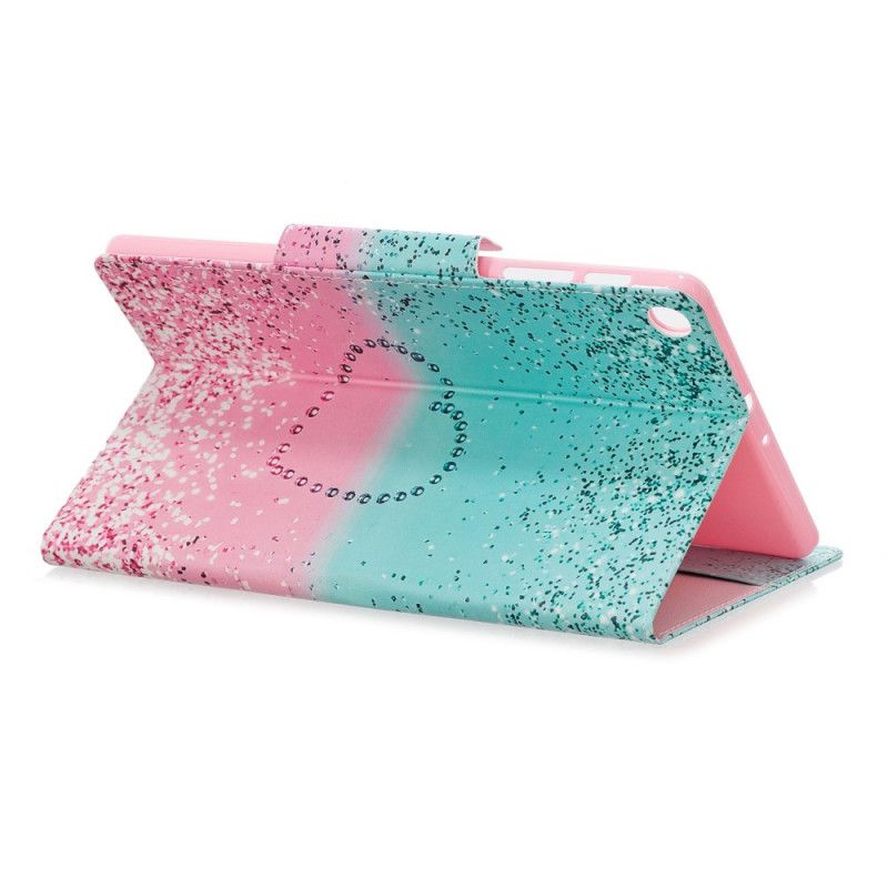 Leren Hoesje voor Samsung Galaxy Tab A 10.1 (2019) Glitterhart Met Dessin