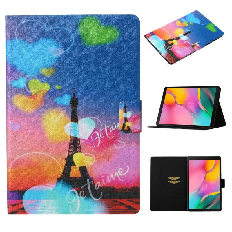 Leren Hoesje voor Samsung Galaxy Tab A 10.1 (2019) Parijs Ik Hou Van Je