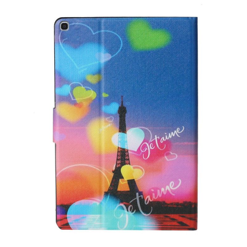 Leren Hoesje voor Samsung Galaxy Tab A 10.1 (2019) Parijs Ik Hou Van Je