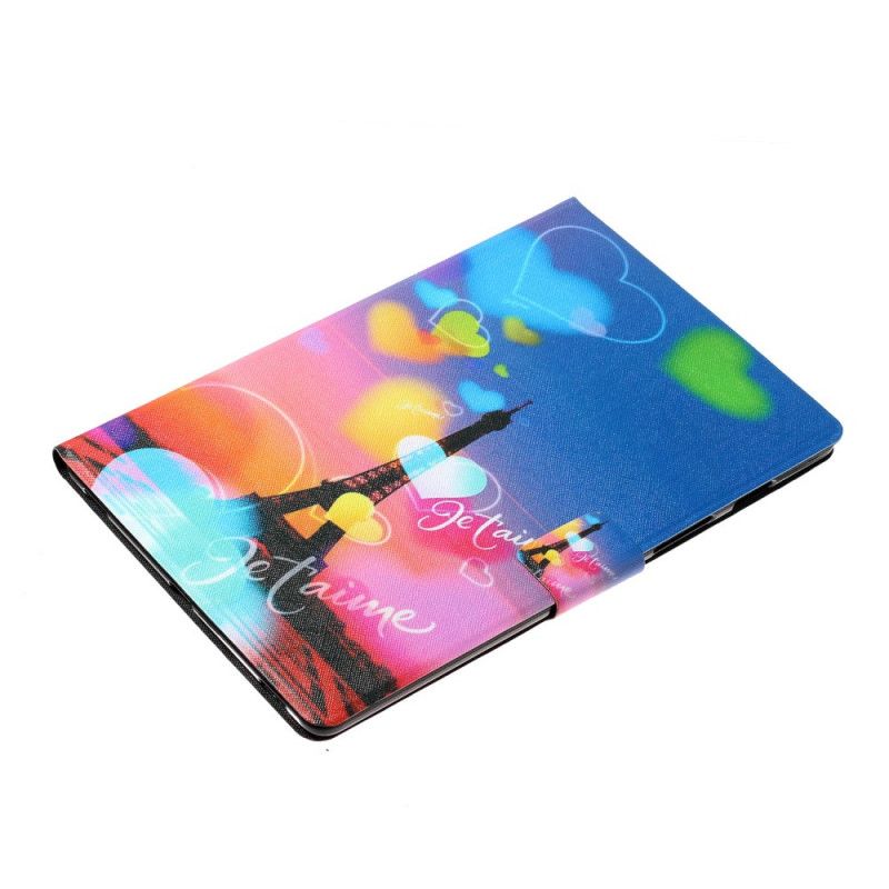 Leren Hoesje voor Samsung Galaxy Tab A 10.1 (2019) Parijs Ik Hou Van Je