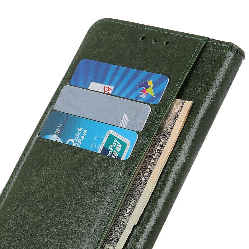 Bescherming Hoesje Samsung Galaxy A52 4G / A52 5G Wit Zwart Metalen Sluiting Van Imitatieleer