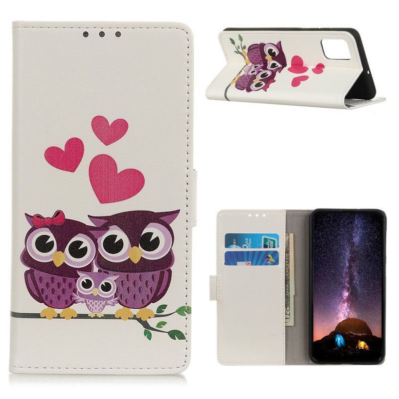 Cover Folio-hoesje Samsung Galaxy A52 4G / A52 5G Telefoonhoesje Uilenfamilie