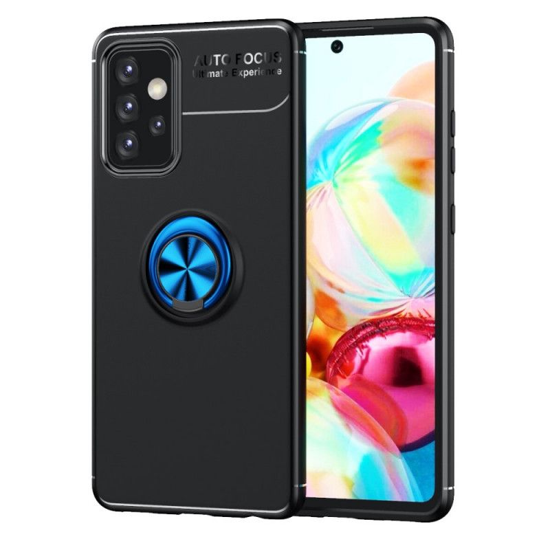 Cover Hoesje Samsung Galaxy A52 4G / A52 5G Rood Zwart Telefoonhoesje Roterende Ring