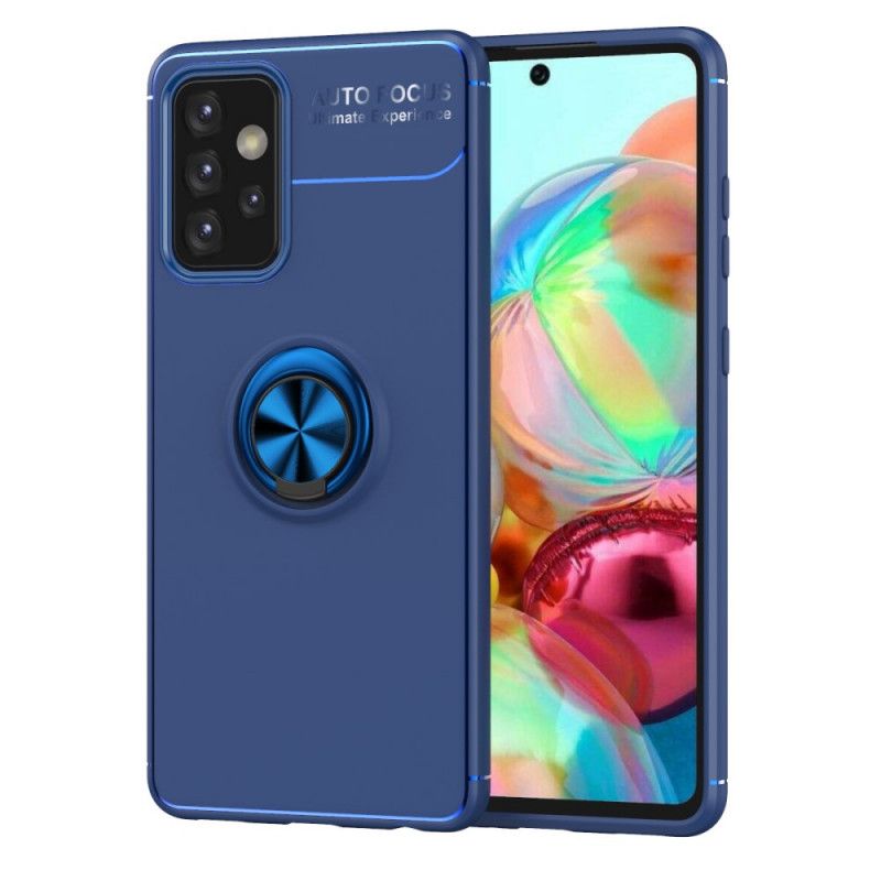 Cover Hoesje Samsung Galaxy A52 4G / A52 5G Rood Zwart Telefoonhoesje Roterende Ring