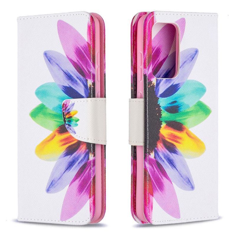 Flip Case Leren Samsung Galaxy A52 4G / A52 5G Aquarelbloem
