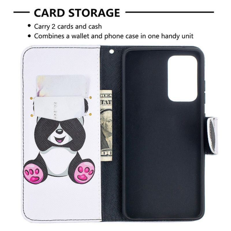 Flip Case Leren Samsung Galaxy A52 4G / A52 5G Leuke Panda