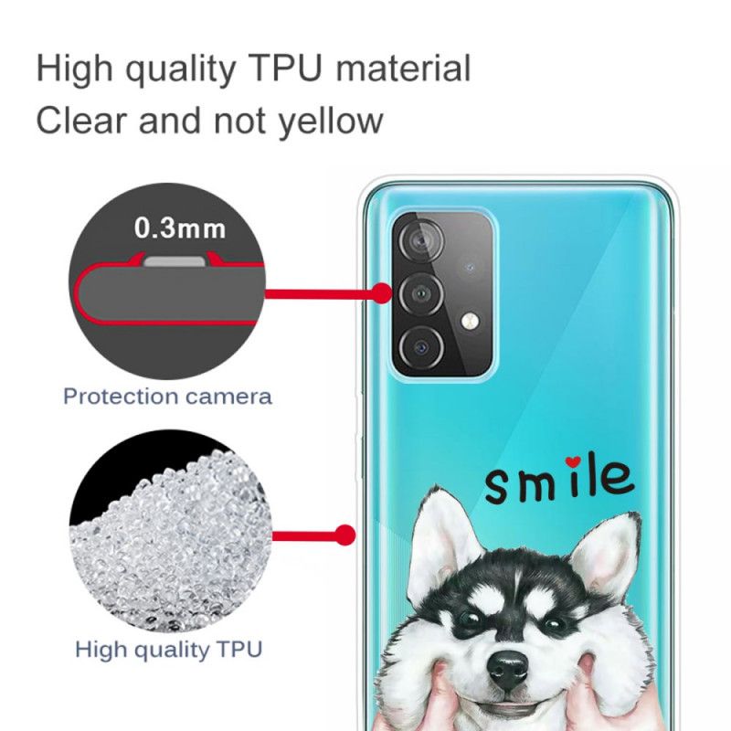Hoesje Samsung Galaxy A52 4G / A52 5G Glimlach Hond