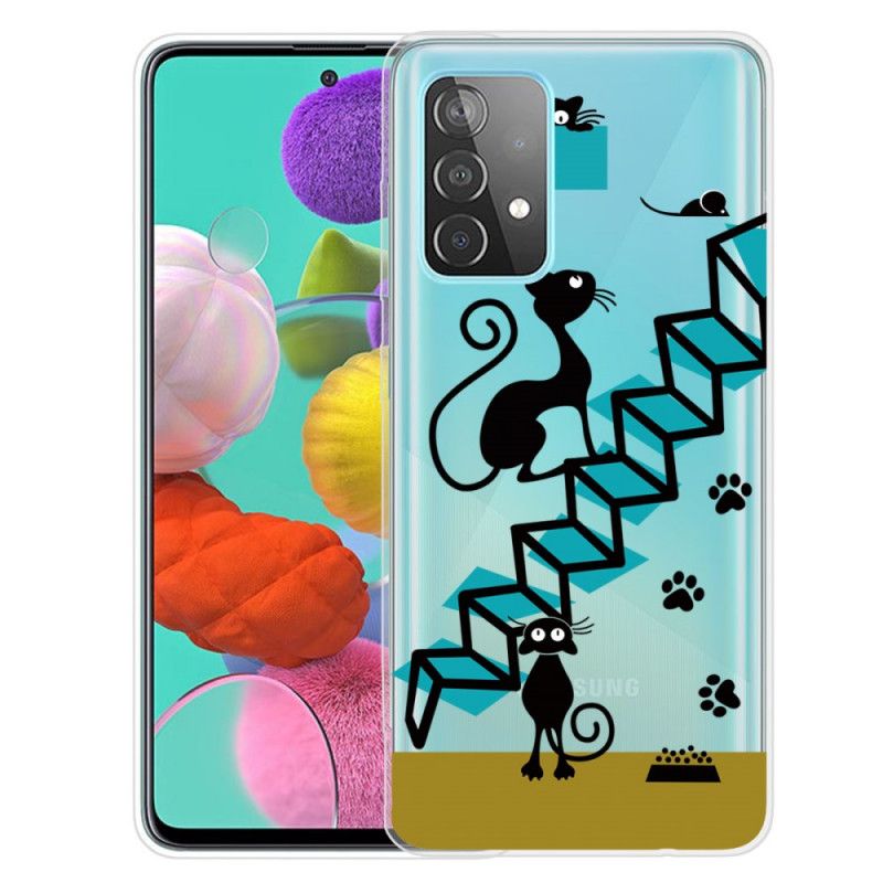 Hoesje Samsung Galaxy A52 4G / A52 5G Grappige Katten