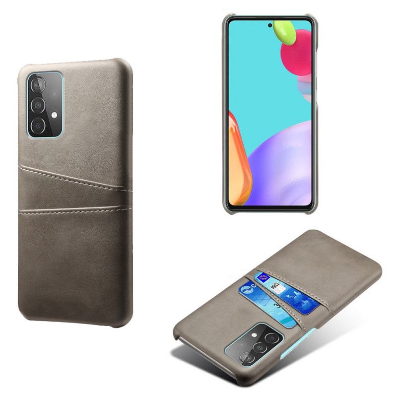 Hoesje Samsung Galaxy A52 4G / A52 5G Grijs Zwart Ksq Kaarthouder