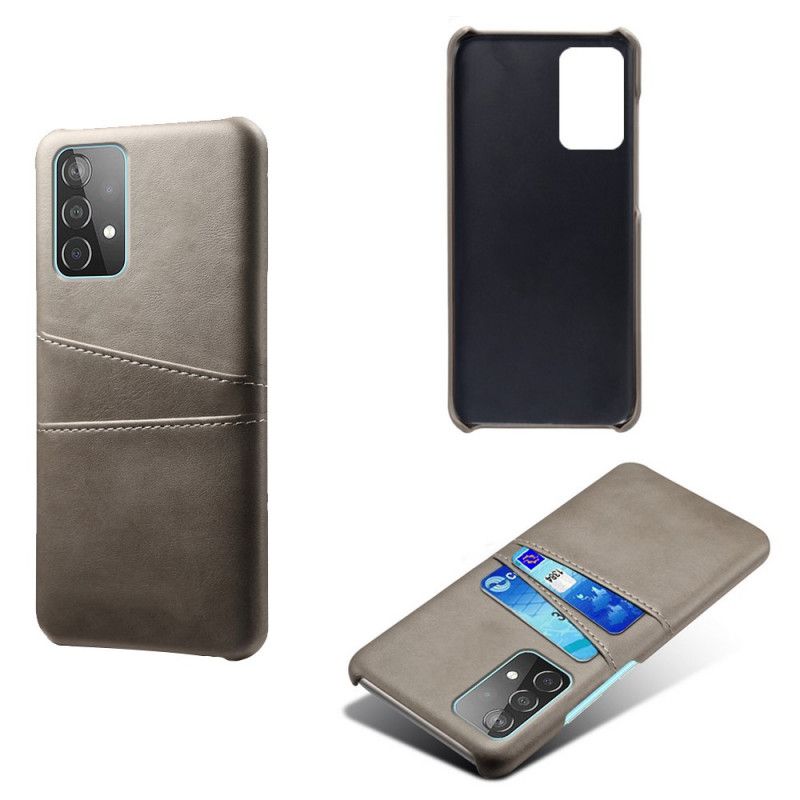 Hoesje Samsung Galaxy A52 4G / A52 5G Grijs Zwart Ksq Kaarthouder