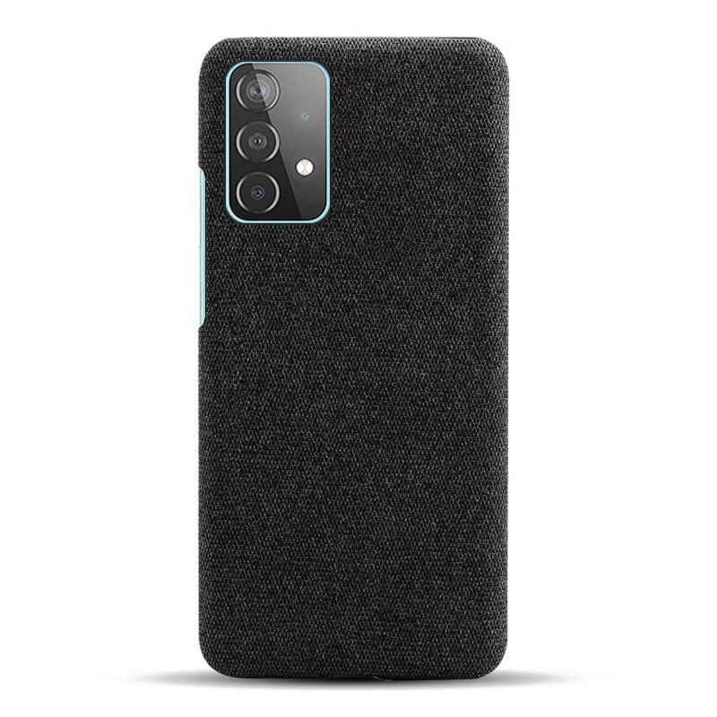 Hoesje Samsung Galaxy A52 4G / A52 5G Grijs Zwart Ksq Stof Textuur