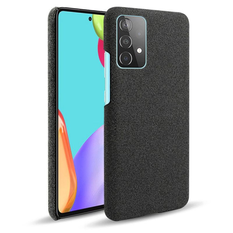 Hoesje Samsung Galaxy A52 4G / A52 5G Grijs Zwart Ksq Stof Textuur