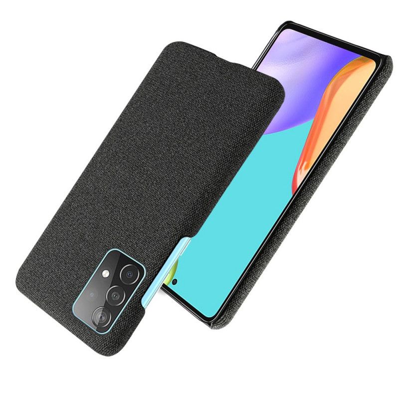 Hoesje Samsung Galaxy A52 4G / A52 5G Grijs Zwart Ksq Stof Textuur