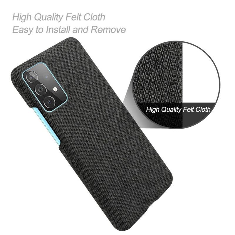 Hoesje Samsung Galaxy A52 4G / A52 5G Grijs Zwart Ksq Stof Textuur