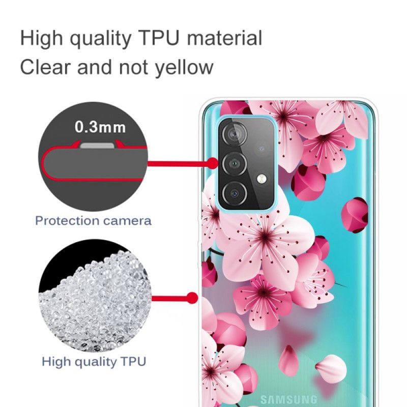 Hoesje Samsung Galaxy A52 4G / A52 5G Kleine Roze Bloemen