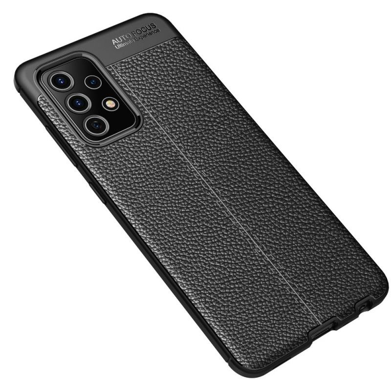 Hoesje Samsung Galaxy A52 4G / A52 5G Rood Zwart Dubbellijns Lychee Leereffect