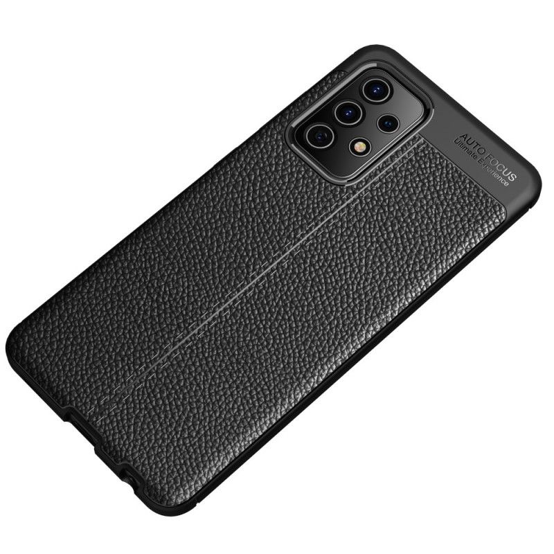 Hoesje Samsung Galaxy A52 4G / A52 5G Rood Zwart Dubbellijns Lychee Leereffect