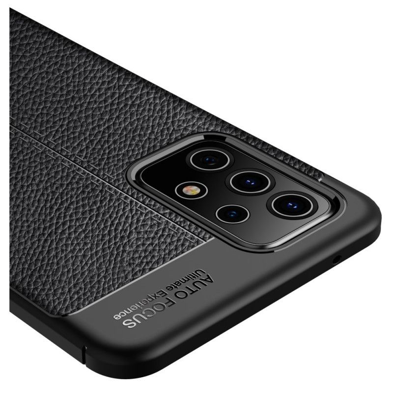 Hoesje Samsung Galaxy A52 4G / A52 5G Rood Zwart Dubbellijns Lychee Leereffect
