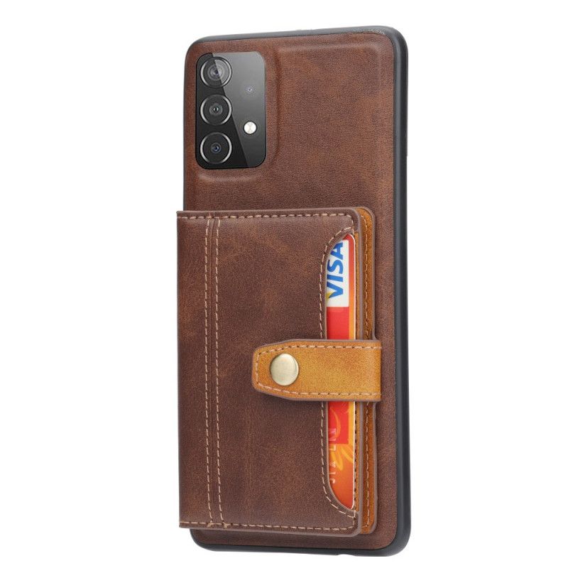 Hoesje Samsung Galaxy A52 4G / A52 5G Rood Zwart Handsfree Kaarthouder