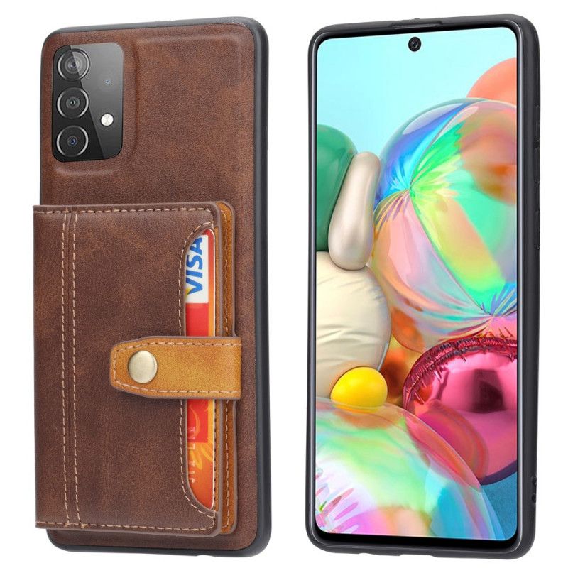 Hoesje Samsung Galaxy A52 4G / A52 5G Rood Zwart Handsfree Kaarthouder