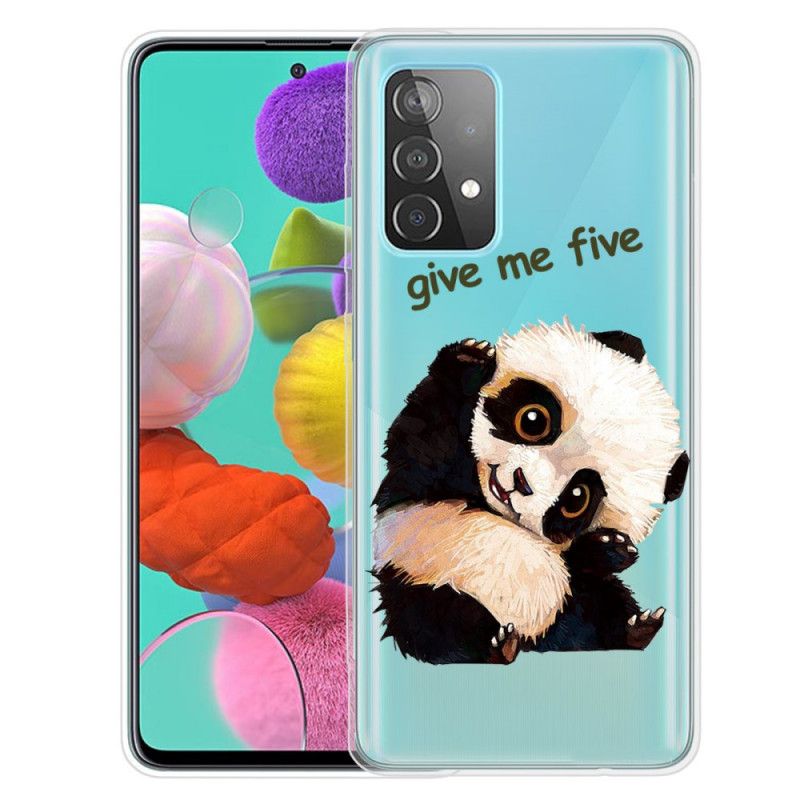 Hoesje voor Samsung Galaxy A52 4G / A52 5G Doorzichtige Panda Geef Me Er Vijf