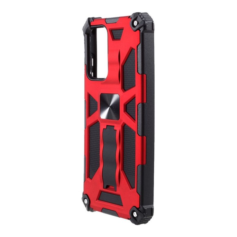 Hoesje voor Samsung Galaxy A52 4G / A52 5G Rood Zwart Tweekleurige Verwijderbare Steun