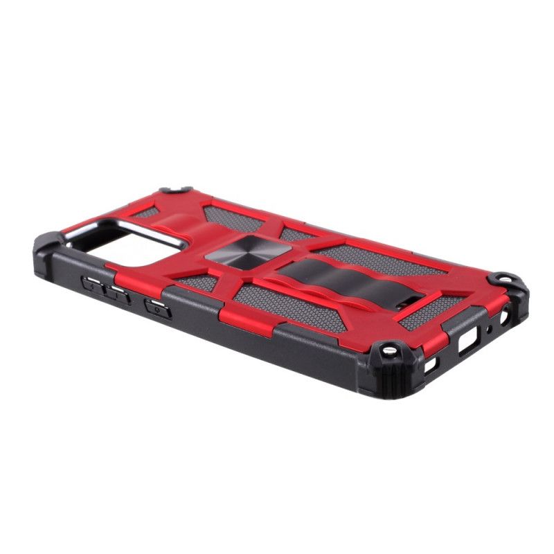 Hoesje voor Samsung Galaxy A52 4G / A52 5G Rood Zwart Tweekleurige Verwijderbare Steun