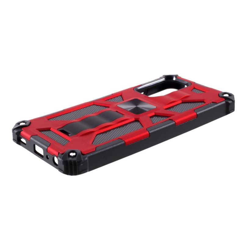 Hoesje voor Samsung Galaxy A52 4G / A52 5G Rood Zwart Tweekleurige Verwijderbare Steun