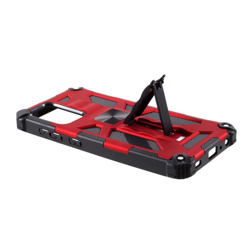 Hoesje voor Samsung Galaxy A52 4G / A52 5G Rood Zwart Tweekleurige Verwijderbare Steun