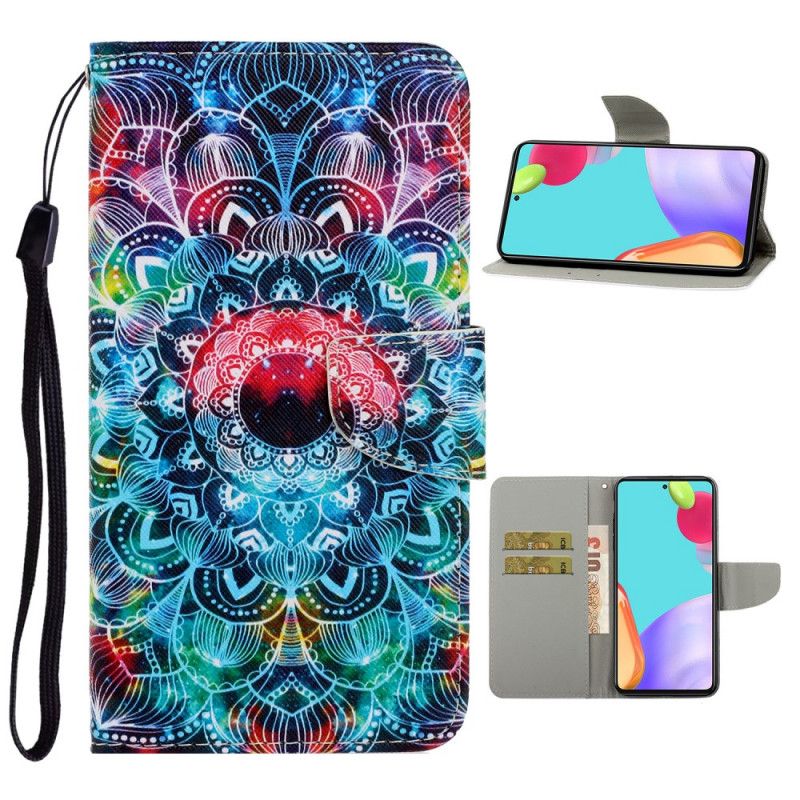 Leren Hoesje Samsung Galaxy A52 4G / A52 5G Flitsende String Mandala