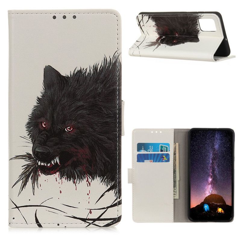 Leren Hoesje Samsung Galaxy A52 4G / A52 5G Hongerige Wolf