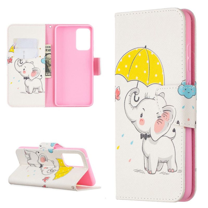 Leren Hoesje voor Samsung Galaxy A52 4G / A52 5G Babyolifant