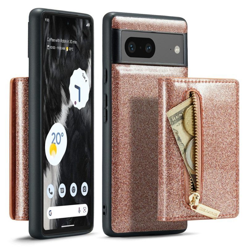 Hoesje voor Google Pixel 7 Glitter Afneembare Kaarthouder