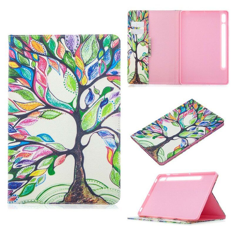 Cover voor Samsung Galaxy Tab S8 / Tab S7 Kleurrijke Boom