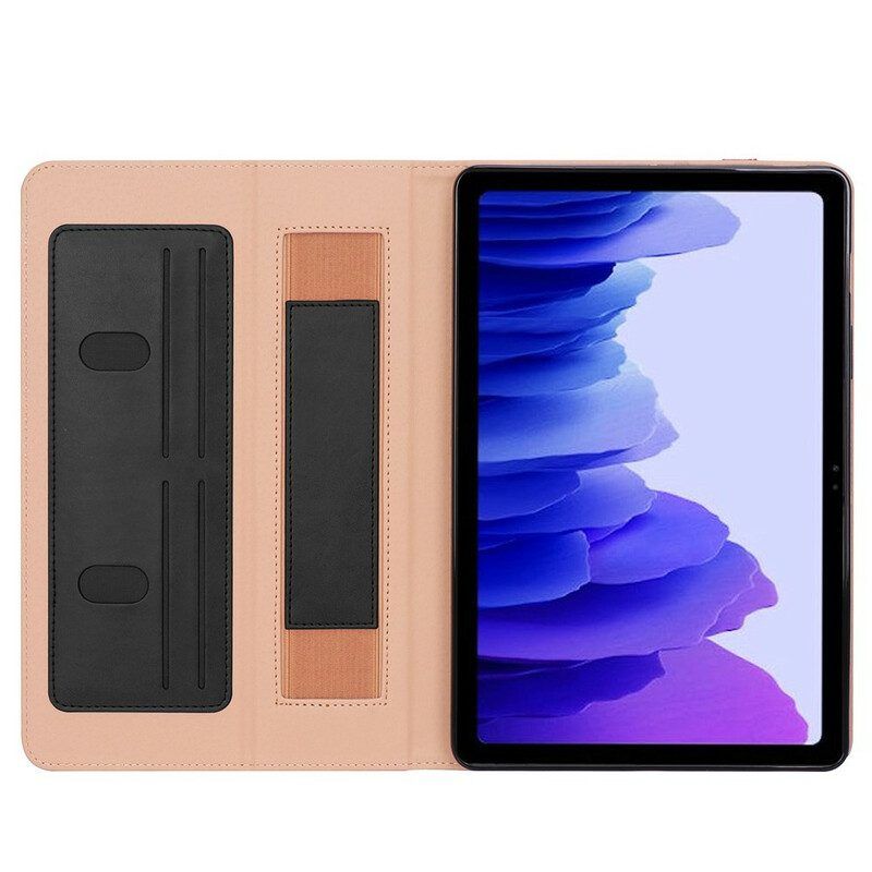 Cover voor Samsung Galaxy Tab S8 / Tab S7 Leren Stijl Met Riem